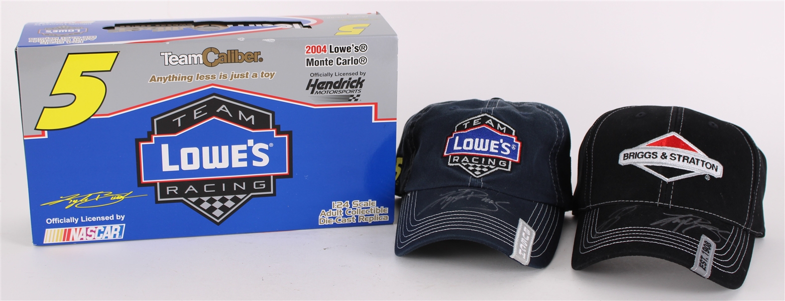 Lot Detail - 2000's Kyle Busch Champion NASCAR Driver Signed Caps & MIB ...