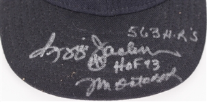 1998-2000 Reggie Jackson New York Yankees Signed & Multi-Inscribed Cap (JSA)
