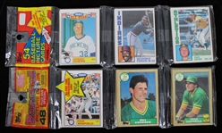 1984/87 Topps Baseball Trading Cards Unopened Rack Packs - Lot of 2 w/ 102 Total Cards Including Don Mattingly and Jose Canseco Rookie Cards