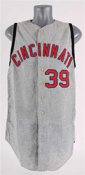 1965 Bobby Locke Cincinnati Reds Game Worn Road Jersey Vest (MEARS LOA)