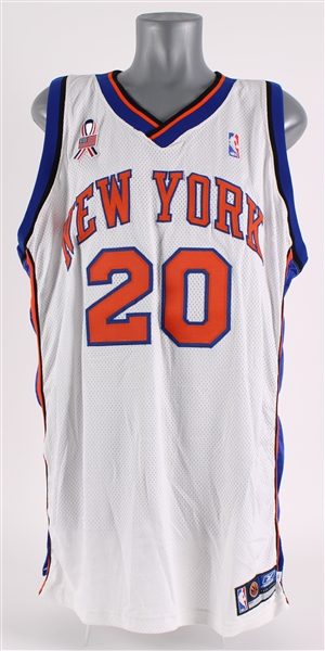 2001-02 Allan Houston New York Knicks Signed Game Worn Home Jersey (MEARS A5/JSA)