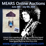  1973-77 circa Historic Early Legendary Journey Autographed 47" x 65" Original Hand Drawn Onsite Concert Stadium Banner & Next Record Album (JSA)