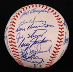1965 Chicago Cubs Team Signed ONL Giles Baseball w/ 25 Signatures Including Ernie Banks, Ron Santo, Harvey Kuenn & More (JSA)