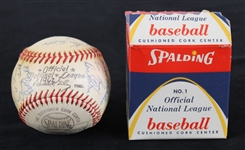 1962 Chicago Cubs Team Signed ONL Giles Baseball w/ 30 Signatures Including Ernie Banks, Ken Hubbs, Lou Brock, Buck O'Neil & More *Full JSA Letter* 