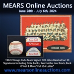 1962 Chicago Cubs Team Signed ONL Giles Baseball w/ 30 Signatures Including Ernie Banks, Ken Hubbs, Lou Brock, Buck ONeil & More *Full JSA Letter* 