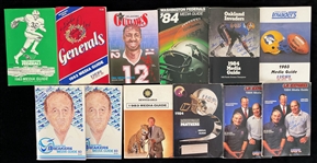 1983-84 USFL Media Guide Collection - Lot of 12 w/ 3 Signed Including Herschel Walker, John Hadl & Fred Basana