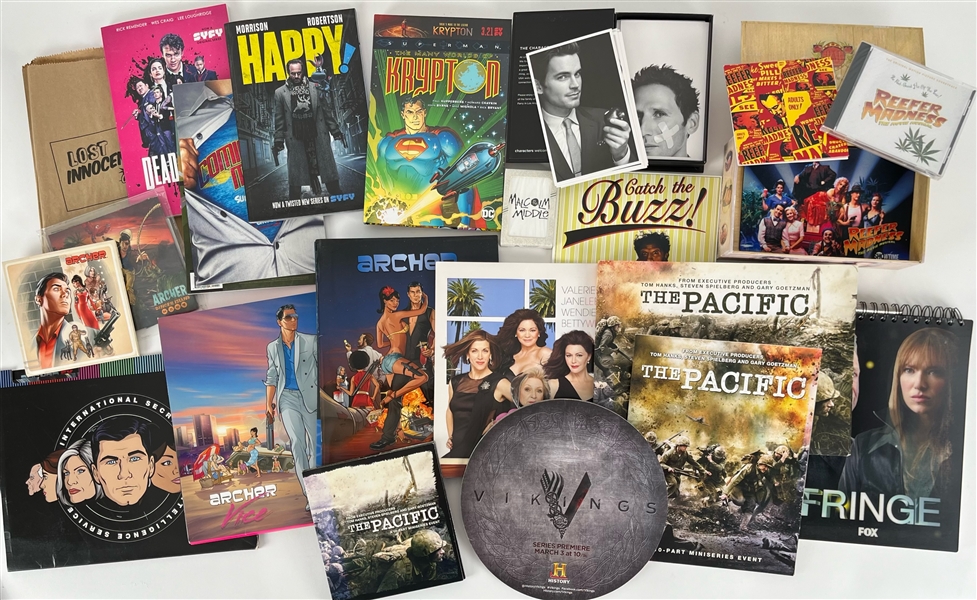 2000s Television Media Guide & Press Kit Collection - Lot of 20 w/ Archer, The Pacific, Reefer Madness & More