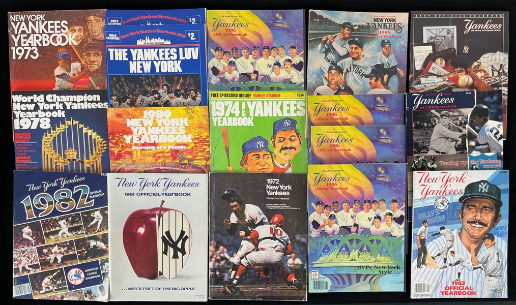 1972-2017 New York Yankees Yearbook Collection - Lot of 25