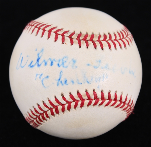 1984-94 Wilmer "Chinkey" Fields (d.2004) Negro League Player Signed Brown ROBAL (JSA)