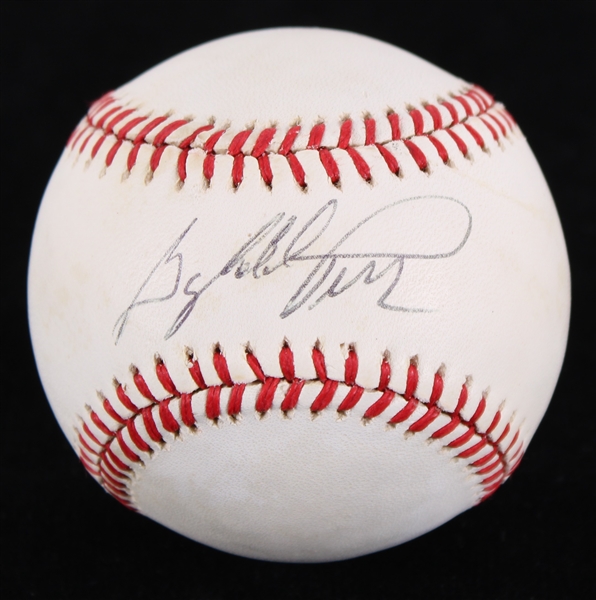 1986-89 Gaylord Perry San Fransisco Giants Cleveland Indians Texas Rangers Signed Giamatti RONLB (JSA)