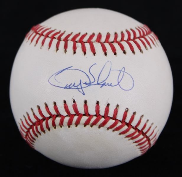 1989-94 Gary Sheffield Milwaukee Brewers Florida Marlins Signed White RONLB (JSA)