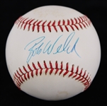 1988-90 Bob Welch Oakland Athletics Signed OAL Brown Baseball (JSA)
