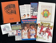 1970s-2000s Baseball Basketball Memorabilia Collection - Lot of 13 w/ Hank Aaron 715th HR 25th Anniversary Items & More