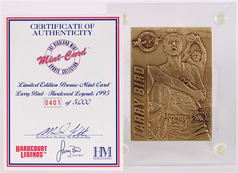 1995 Larry Bird Boston Celtics Hardcourt Legends Bronze Mint Card 401/1000