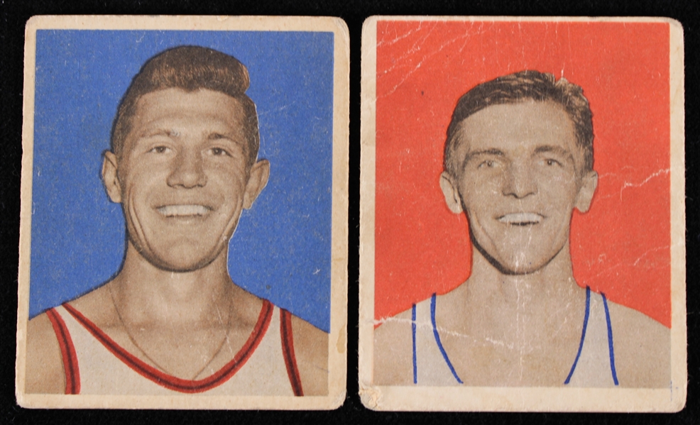 1948 John Norlander Washington Capitols #27 and Ray Kuka New York Knicks #39 Bowman Trading Cards (Lot of 2)
