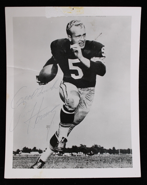 1957-66 Paul Hornung (d.2020) Green Bay Packers Signed 4x6 B&W Photo (JSA)