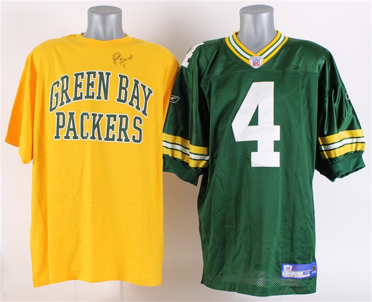 2000s Brett Favre Green Bay Packers Signed T-Shirt & Jersey (JSA) 