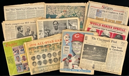 1970 Cincinnati Reds Newspaper Collection - Lot of 18