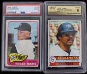 1965-79 Rogar Maris and Reggie Jackson New York Yankees Topps Trading Cards (PSA and Mint Slabbed) (Lot of 2)