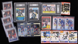 1980s-90s Wayne Gretzky Oilers / Kings / Rangers / Blues Hockey Trading Cards - Lot of 20 w/ 3 Slabbed