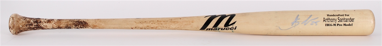 2024 Anthony Santander Baltimore Orioles Signed Marucci Professional Model Game Used Bat (MEARS A10/JSA)