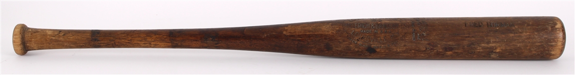 1935 Fred Duffy Dorman Hazleton Mountaineers H&B Louisville Slugger Professional Model Sidewritten Game Used Bat (MEARS LOA)