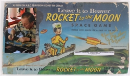 1959 Jerry Mathers Leave It To Beaver Signed Rocket To The Moon Game Box Cover (JSA)