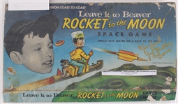 1959 Jerry Mathers Leave It To Beaver Signed Rocket To The Moon Game Box Cover (JSA)