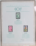 1980's-90's Mickey Mantle Vince Lombardi Golf Framed Displays & Oversize Metal Street Sign Collection - Lot of 4
