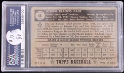 1952 Joe Page New York Yankees Topps #48 Correct Bio-Black Back (VG-3 Slabbed)