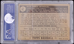 1952 Allie Reynolds New York Yankees Topps #67 Black Back (VG-EX+ 4.5 Slabbed)
