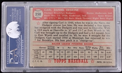 1952 Carl Erskine Brooklyn Dodgers Topps #250 (VG 3 Slabbed)