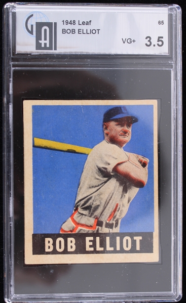 1948 Bob Elliot Boston Braves Leaf #65 (GA VG 3.5+ Slabbed)