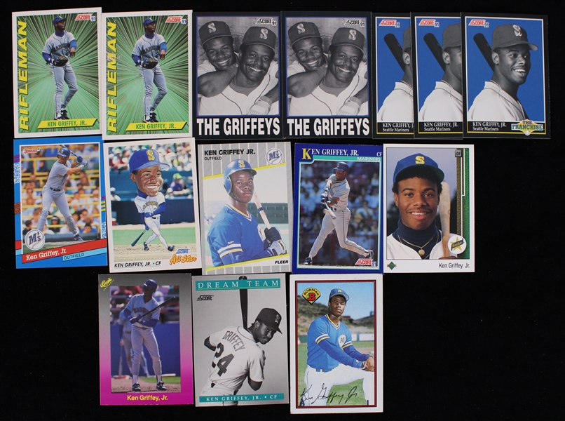 1989-91 Ken Griffey Jr. Seattle Mariners Trading Cards (Lot of 15)