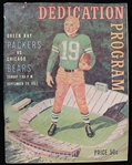 1957 Green Bay Packers vs Chicago Bears Dedication Program