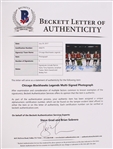 2017 Patrick Kane, Tony Esposito, Bobby Hull & more Chicago Blackhawks Signed 8x10 Photo (Beckett)