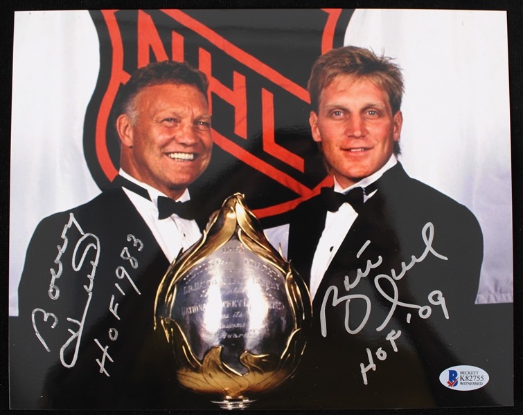 2018 Bobby Hull Chicago Blackhawks and Brett Hull St. Louis Blues Signed 8x10 Photo (Beckett)