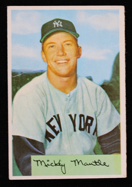 1954 Mickey Mantle NY Yankees Bowman #65 Trading Card (VG-EX)