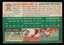 1954 Willie May NY Giants Topps #90 Trading Card (VG-EX)