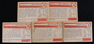 1954 Bob Feller, Duke Snider, Roy Campanella & more Bowman Trading Cards (VG-EX)(Lot of 5)