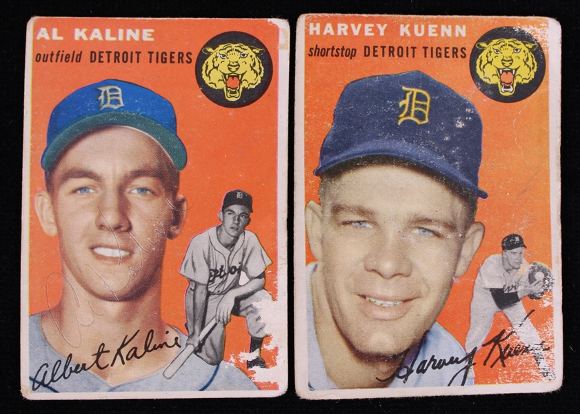 1954 Al Kaline and Harvey Kuenn Detroit Tigers Topps Trading Cards (VG-EX)