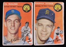 1954 Al Kaline and Harvey Kuenn Detroit Tigers Topps Trading Cards (VG-EX)