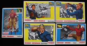1955 Jim Thorpe, Biggie Munn, Benny Friedman & more Topps Trading Cards (VG-EX) (Lot of 5) 