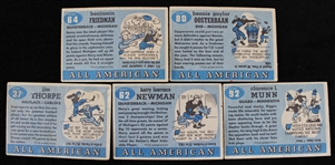 1955 Jim Thorpe, Biggie Munn, Benny Friedman & more Topps Trading Cards (VG-EX) (Lot of 5) 