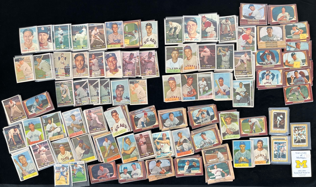 1950s Baseball Trading Card Collection - Lot of 250+ with Numerous Hall of Famers 