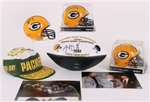 1990s-2010s Green Bay Packers Signed Collection - Lot of 7 w/ Aaron Rodgers Football, Brett Favre Mini Helmet & More 