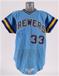 1980 Frank Howard Milwaukee Brewers Signed Professional Model Road Jersey (MEARS LOA/JSA)