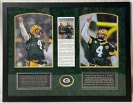 2007 Brett Favre Green Bay Packers Dual Signed 32" x 41" Frame Jim Biever Photo Display (Favre Hologram/COA)