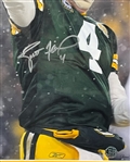 2007 Brett Favre Green Bay Packers Dual Signed 32 x 41 Frame Jim Biever Photo Display (Favre Hologram/COA)