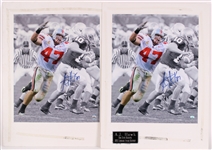 2005 AJ Hawk Ohio State Buckeyes Signed 20" x 27" Matted Photo Displays - Lot of 2 (Player Hologram)